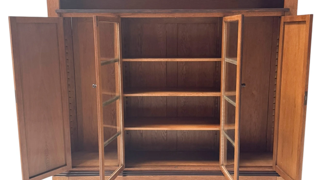 Art Deco Modernist Four-Door Bookcase, 1920s